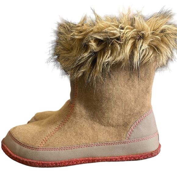 Sorel Cozy Joan Felt Boots Faux Fur Blue Womens 6 Cozycore Cabincore Rustic Boho - Picture 3 of 12